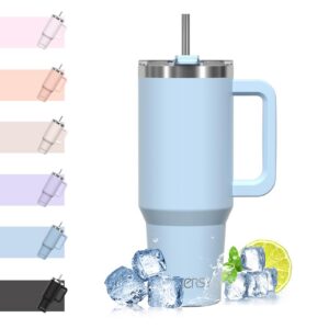WATERSY Thermobecher Doppelwandiger Edelstahl 40oz Blue Vakuum Auslaufsicher Trinkbecher mit Griff thermal Tumbler