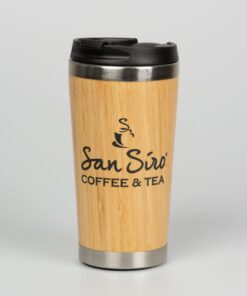San Siro BIO Thermo-Kaffeebecher to go | Aus Edelstahl & Bambus | lebensmittelecht & umweltfreundlich