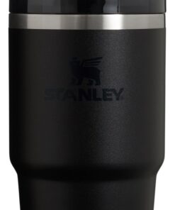 Stanley Quencher H|0 FlowState Vakuumisolierter Edelstahlbecher, für Wasser und Kaffee, Smoothie und mehr, Schwarz 0,6 l