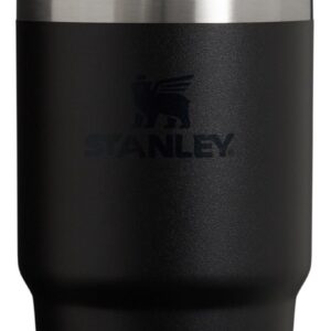 Stanley Quencher H|0 FlowState Vakuumisolierter Edelstahlbecher, für Wasser und Kaffee, Smoothie und mehr, Schwarz 0,6 l