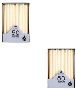 pajoma® Stabkerzen Elfenbein - 100 Stück | Vielseitig für Tisch-, Deko- & Gastro-Events | Lange Brenndauer 7 Std. | 25 c
