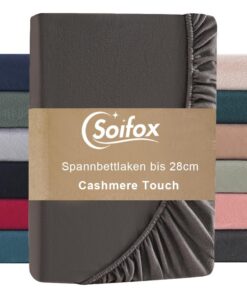 Spannbettlaken 160x200cm Winter Thermo Fleece Anthrazit Topper Matratze Kuschelig Cashmere Touch Boxspringbett Gummizug
