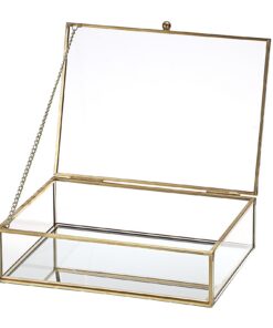 SUMTree Gold Vintage Schmuckschatulle für Damen zur Dekoration im Schlafzimmer, Wohnzimmer und Arbeitszimmer mit Glasdec