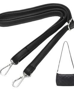 GXGM Frauen Ledergürtel Schulterriemen Schwarz Verstellbar/OpenSPA-Schulterriemen Handtaschen- und Geldbörse-Tragegurt