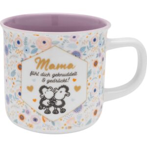 Sheepworld Gedrückt Mama Kaffeetasse Porzellan 40 cl Geschenkbox Lila Muttertag Weihnachten Geburtstag | 47390
