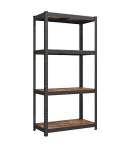 SONGMICS Bücherregal, verstellbar, für Küche und Wohnzimmer, vintagebraun-schwarz, 40 x 80 x 160 cm, 520 kg belastbar, F