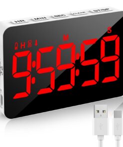 XREXS Küchentimer Digital für Küchen und Meetings mit 5 inch LED-Display und einstellbarer Helligkeit und Lautstärke |