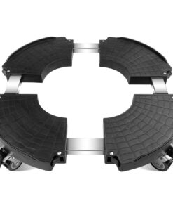 Fousenuk Pflanzenroller für große Gefäße, Tragkraft 250kg, 40-58.5 cm, 360° Drehbare Räder, Schwarz | Innen- und Außenbe