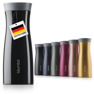 Blumtal Thermobecher 380 ml - Kaffeebecher to go aus Edelstahl - Thermo Kaffeebecher mit Quick-Press-Verschluss - auslau