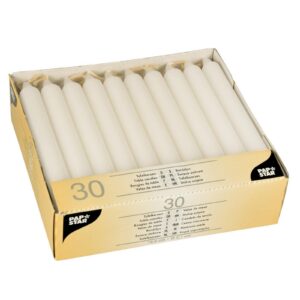 PAPSTAR Weiss Tafelkerzen · 2,1 cm Durchmesser · 19,6 cm Länge · Perfekt für Zäuberer und Hexen · Haus#adweiser·Skelett