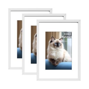 RUN HELIX 3 Pack Bilderrahmen Weiß, aufhängbar, für Wohnzimmer, Schlafzimmer, Arbeitszimmer