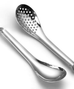 AOOSY Edelstahl Suppen- und Servierlöffel für Home Kitchen und Restaurantbuffet - 2 Stück Kaviar Löffel mit geschlitztem
