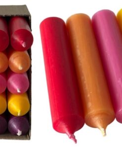 Kerzenfarm Hahn Kurze Stabkerzen Bunt - Premium Qualität Made in Germany - 25 Stück Kerzenset - Pastellfarben 22mm Durch