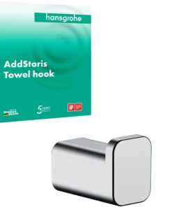 Hansgrohe AddStoris Handtuchhaken - Chrom, verdeckte Befestigung, ideal für Badezimmer, edles Badewasserchrom, 41742000,
