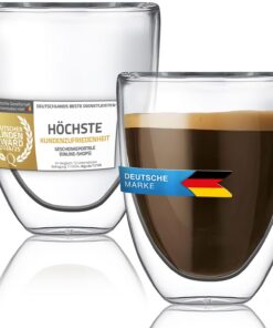Dimono® Doppelwandiges Espressoglas 80ml aus Borosilikatglas - 2er Set für perfekten Espresso