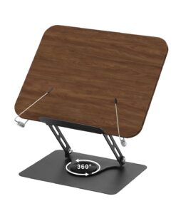 Zoelele Verstellbar Leseständer Holz 01 für Büro und Küche mit 360° Drehbarer Basis