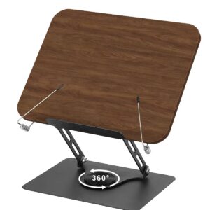 Zoelele Verstellbar Leseständer Holz 01 für Büro und Küche mit 360° Drehbarer Basis