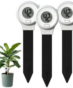 Royal Gardineer Bodenfeuchtemessgerät 3er-Set – digitales LCD-Pflanzensensor für Zimmer- und Gartenpflanzen