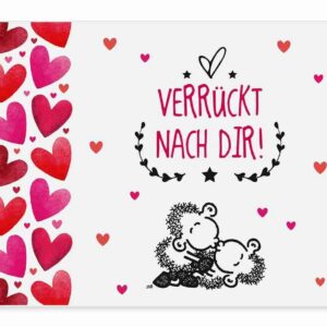 Sheepworld 10 Verrückte Liebeskarten für Valentinstag - Herztolle Midi-Grußkarte mit Kuvert - 14,5 x 10,5 cm