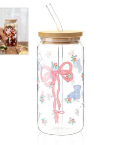 APOMOONS Glas Trinkbecher Für Eiskaffee Und Cocktail Aesthetic Becher 400-500ML | APOMOONS Borosilikatglas Trinkbecher