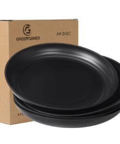 Greentainer Teller 4er Gesunde Unzerbrechliches Geschirr für Pizza, Pasta, Brot und Salat | Mikrowellen & Spülmaschinenf
