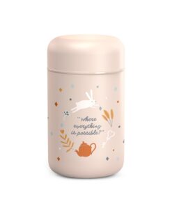 Suavinex Thermoskanne Baby Unterwegs | Edelstahlthermosflasche für Baby | Hermetisch verschlossen 400ml | Wonderland Ros