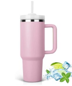 JFABL 40 oz Lilac Doppelwandiger Edelstahl Vakuum Thermobecher mit Strohhalm und Deckel für Heißer und Kalter Getränke,