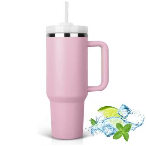 JFABL 40 oz Lilac Doppelwandiger Edelstahl Vakuum Thermobecher mit Strohhalm und Deckel für Heißer und Kalter Getränke,