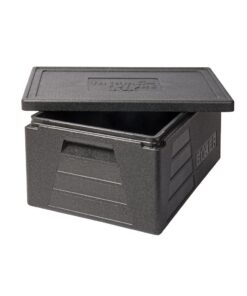 Thermo Future Box Boxer GN 1/1 Premium Thermobox Schwarz für Transport und Warmhaltebox mit 42 Liter Kapazität in EPP