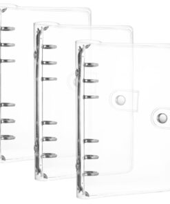 3 Stück Nachfüllbare A6 Ringbücher, Wasserdichte Loose Binders mit Druckknopf für Büro und Schule PVC Transparente Ringo
