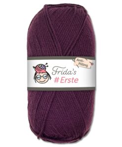 Frida's Wollhaus 100g #Erste Wolle Anti-Pilling fusselfreie Strick- & Häkelwolle für Stricken und Häkeln (10 | Pflaume)