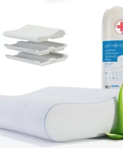 ORTHOVERSE Memory Foam Nackenstützkissen - Medizinisches Hilfsmittel für Kopfkissen, Schlafkissen, Aloe Vera Bezug, Höhe