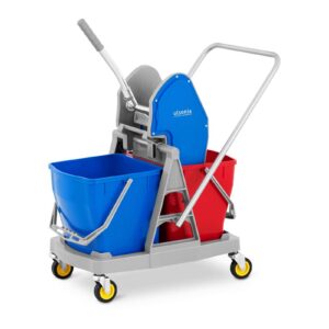 Ulsonix UNICLEAN 11 Putzwagen mit Presse Mop Eimer für Hotel-Reinigung Halter Funktionen 2x 40 L