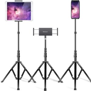 Elitehood Aluminium Tablet Stativ Halterung - Hochwertiger Tablet Ständer für iPad & iPhone - Höhenverstellbar bis 65" -