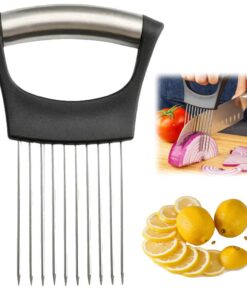 Edelstahl Zwiebelscheibenhalter | Sicheres Schneiden für Zuhause | Küchenhelfer 1 PCS