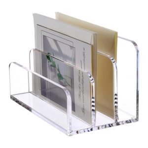 ARTICHIC Acryl-Aktenhalter, Büro-Organizer, geeignet für Büro und Zuhause, vertikaler Briefhalter, 3 Fächer, transparent