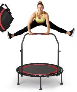 Fitness Indoor Trampolin Faltbar ohne Installation Ø 101cm Stabil und Leise für Erwachsene Tragkraft 150kg