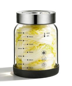 Fermentierglas 1L mit Gärventil aus Borosilikatglas – Ideal für Kimchi, Sauerkraut & Kefir