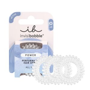 HAIRLOVETECH™ Power Crystal Clear Durchsichtiger Spiral Haargummi für Dickes Haar & Aktiven Lebensstil | Stark haltend &