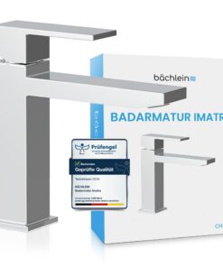 Bächlein Badarmatur Imatra Moderner Wasserhahn mit chromverchromtemesign, kantigem Design für die Badestube, einfacher E