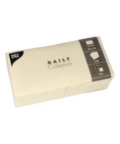 PAPSTAR DAILY Collection 150 Servietten 1/4-Falz 24 cm x 24 cm - Champagnerfarben für den Tischervice-Daily-Nutzung