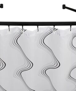 Barrierefreier Duschvorhangschienenset Schwarz - inkl. Gleiter & Deckenhalterungen