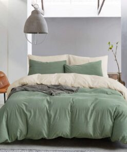Wendbare Mikrofaser Bettwäsche-Set_salbeigrün_apoliegelb | Lanqinglv Doppelbett Bettwäsche-Set_wendbar_mikrofaser | Sal