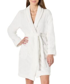 Amazon Essentials Damen Mittellanger Bademantel Plüsch (Verfügbar in Übergröße) OEKO-TEX STANDARD 100 Amazon Essentials