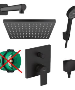Hansgrohe Regendusche HGSK01-ob Schwarz Matt für Duschairfahren und Wellness-Erfahrung