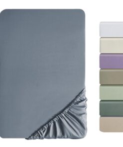 Soulful Satin Spannbettlaken 100% Langstapelige Baumwolle, geeignet für Allergiker - Oeko-Tex Zertifiziert - AshleyBlau