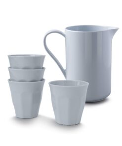 Zeal Melamin-Set Duck Egg Blue mit 4 Americana-Tassen (200 ml) & Ausgießer (800 ml)