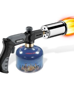 Sondiko Flambierbrenner Propanbrenner L8010 -Perfect für Steakgrillen-Sous Vide-Gasbrenner-Schweißen (Schwarz, Grau) - K