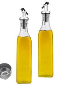 Ölflasche Spender Set 300ml Glasflaschen für Küche & BBQ - Auslaufsicher und Tropffrei