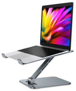Hochwertiger Aluminiumlegierung Laptop Ständer, faltbar und Höheverstellbar, optimal für MacBook und andere Laptops (10
